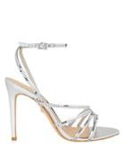 Schutz Constancia Silver Stiletto Sandals Silver 8