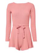 Mlm The Label Datong Open Back Knit Romper Pink M