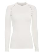 Thierry Mugler Mugler Metal Detail Ribbed Knit Top White P