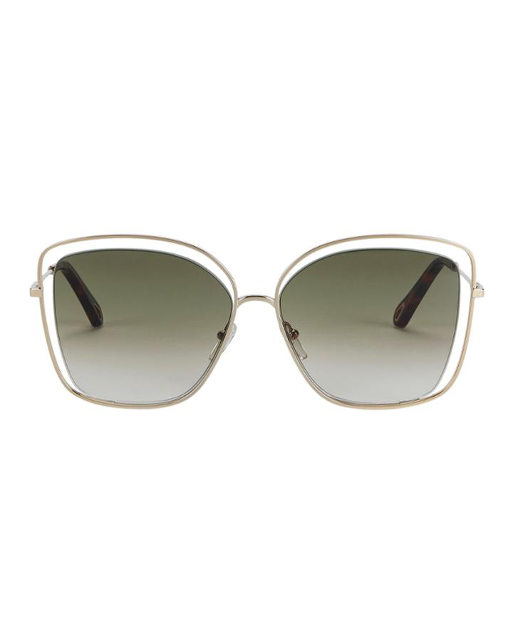 Chloe Chlo Poppy Square Sunglasses Gold 1size
