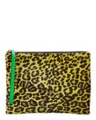 Marni Leopard Haircalf Clutch Yellow 1size