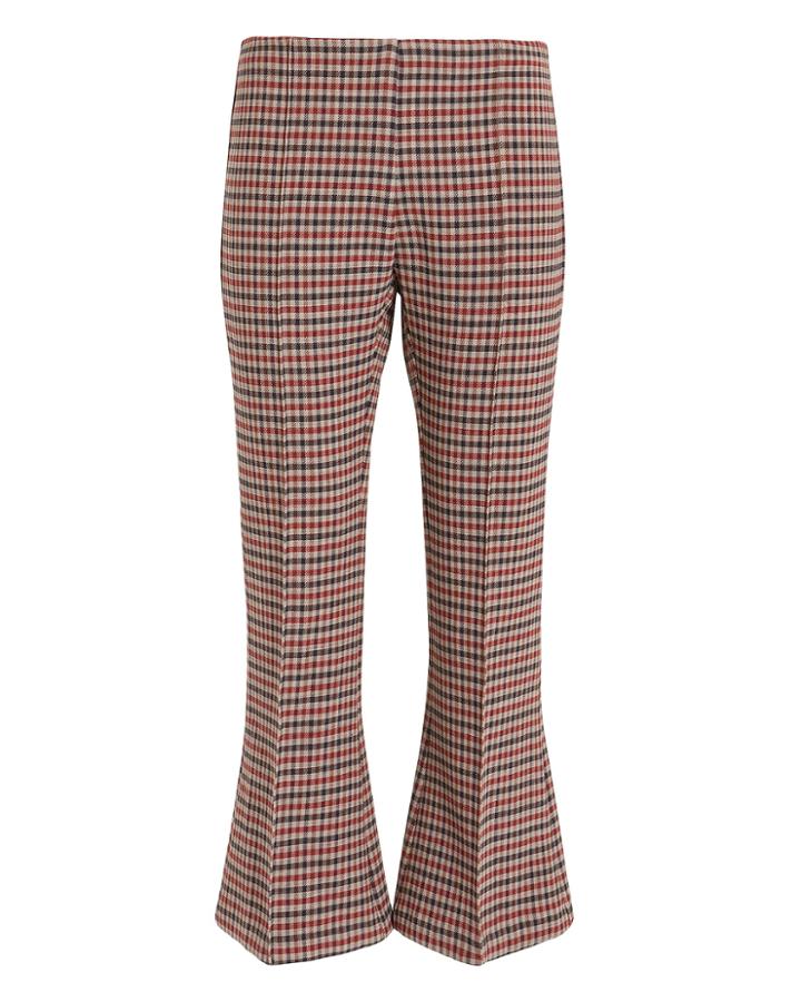 Smythe Check Print Kick Flare Pants Multi P