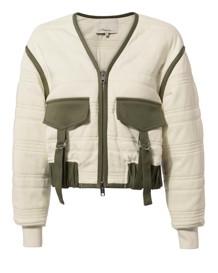 3.1 Phillip Lim Quilted Utility Jacket Ivory P