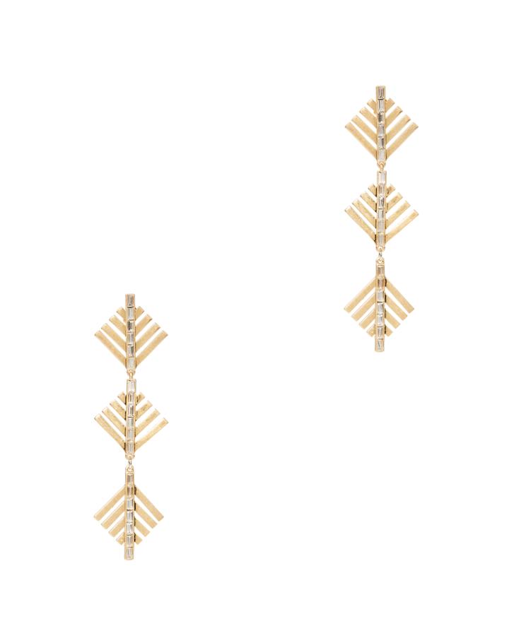 Lulu Frost Cascadia Pine Drop Earrings Gold 1size