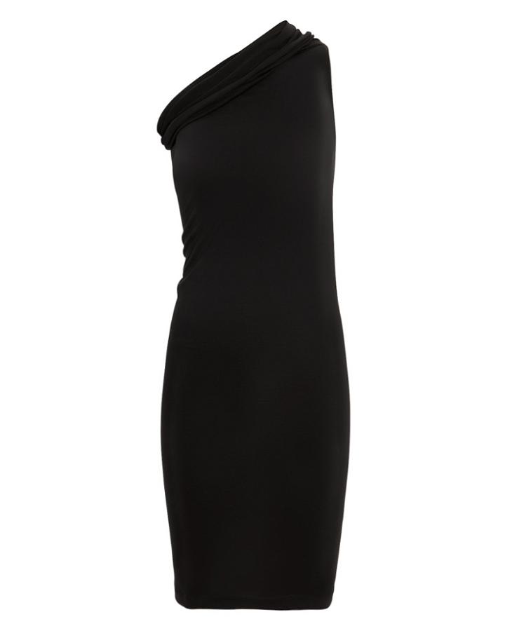 Rick Owens Lilies One Shoulder Black Dress Black 44