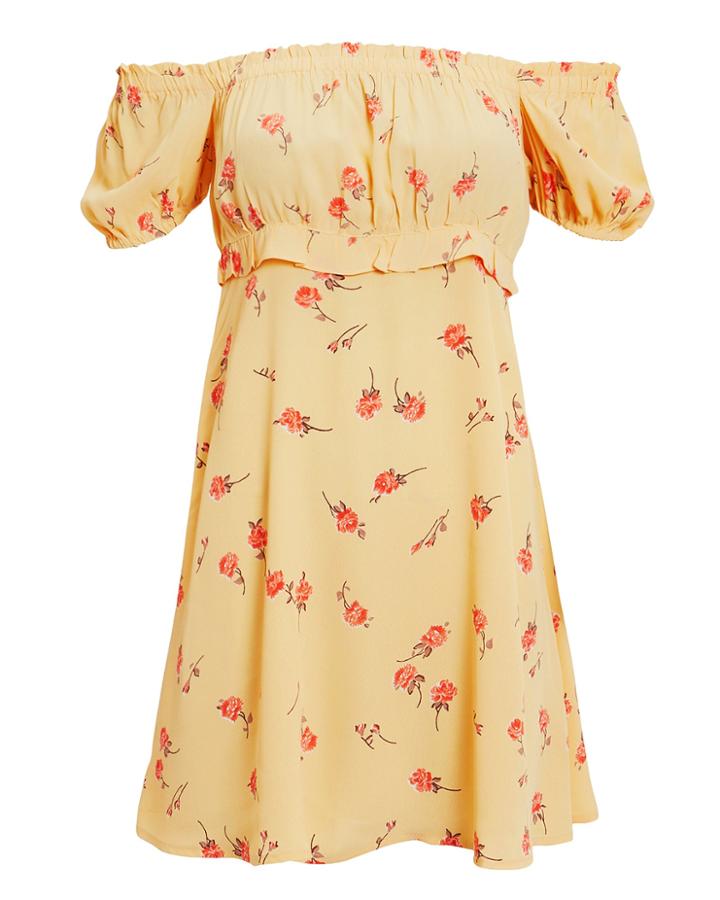 Flynn Skye Lou Mini Dress Yellow/floral Print P