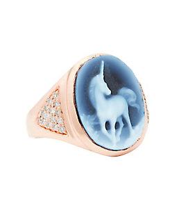 Jacquie Aiche Cameo Unicorn Pav Diamond Ring