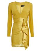 Haney Drape Ruffle Mini Dress Yellow 2