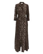 L'agence Cameron Leopard Print Shirtdress Olive/army S