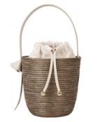 Cesta Breton Woven Bucket Bag White/brown 1size