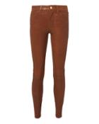 Frame Cognac Skinny Leather Pants Brown 28