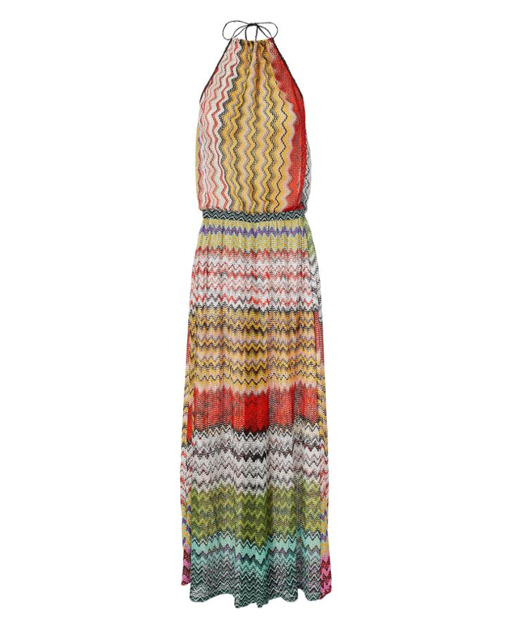 Missoni Mare Zig Zag Halter Wide Leg Jumpsuit Multi 40