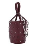 Alexander Wang Roxy Beet Stud Mini Bucket Bag Red 1size