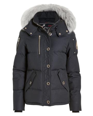 Mooseknuckles Moose Knuckles Faux Fur Hood Short Parka Navy M
