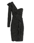 Veronica Beard Leona One Shoulder Black Polka Dot Dress Black Zero