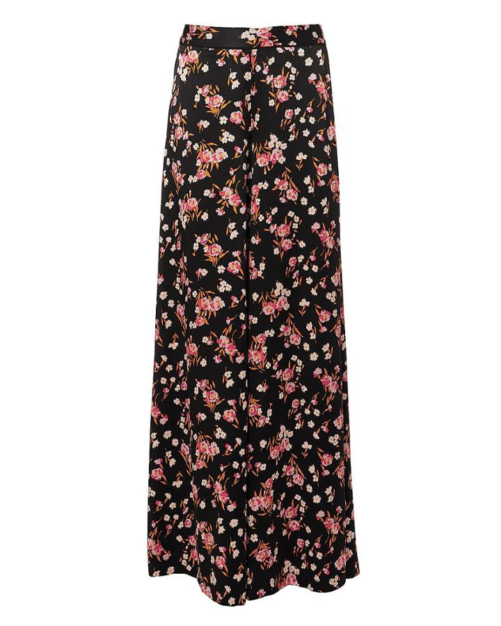 Alc A.l.c. Seton Floral-print Wide-leg Silk Pants Multi 2