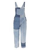Re/done Seamed Denim Overalls
