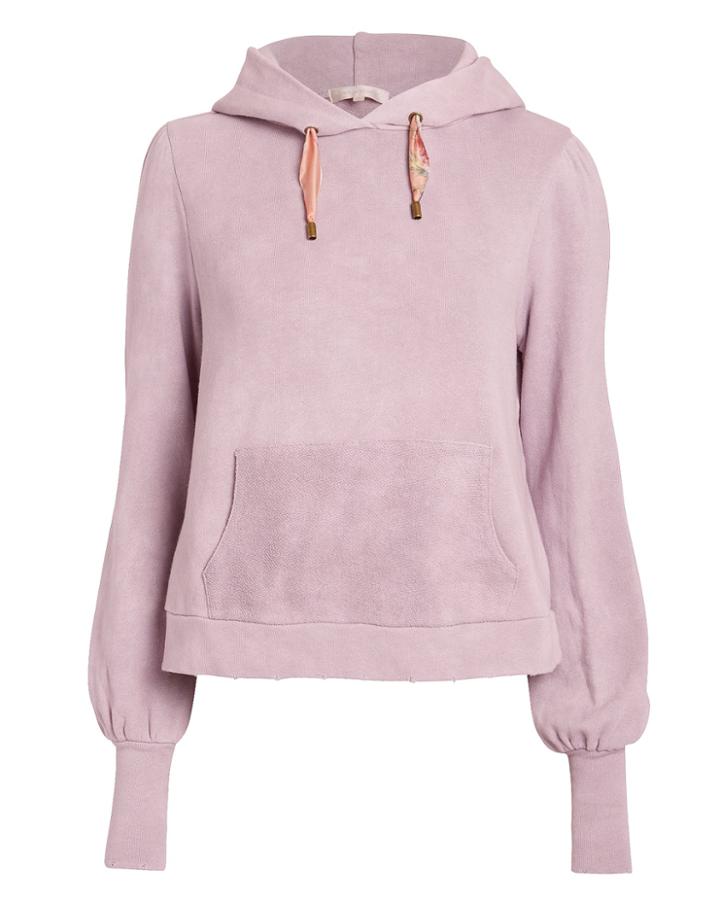 Love Shack Fancy Loveshackfancy Linette Hooded Sweatshirt Lavender P