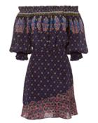 Saloni London Saloni Grace Off Shoulder Mini Dress Multi 4