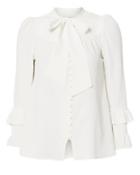 Derek Lam 10 Crosby Pleated Cuff Button Placket Blouse