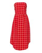 Monse Fly Away Windowpane Dress Red 2