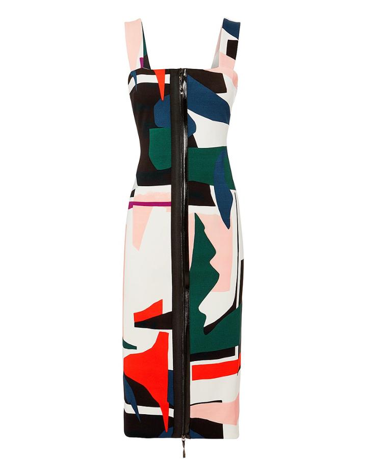 Cushnie Et Ochs Orlena Abstract Print Dress Multi Zero