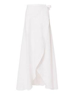 Miguelina Linen Wrap Maxi Skirt