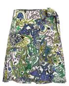 A.l.c. Hampton Ruffled Cotton & Silk Skirt Blue/green 2
