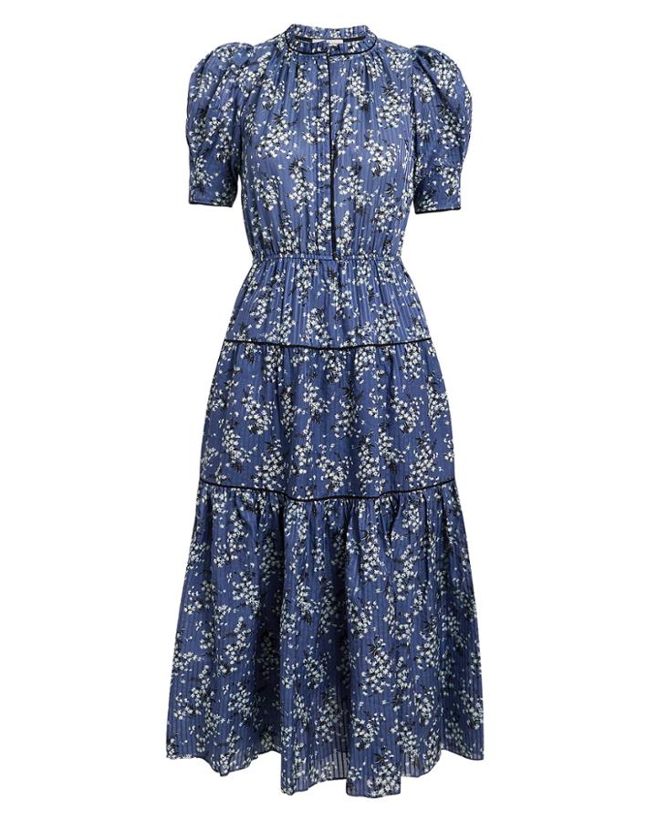 Ulla Johnson Corrine Cornflower Dress Blue Floral 4