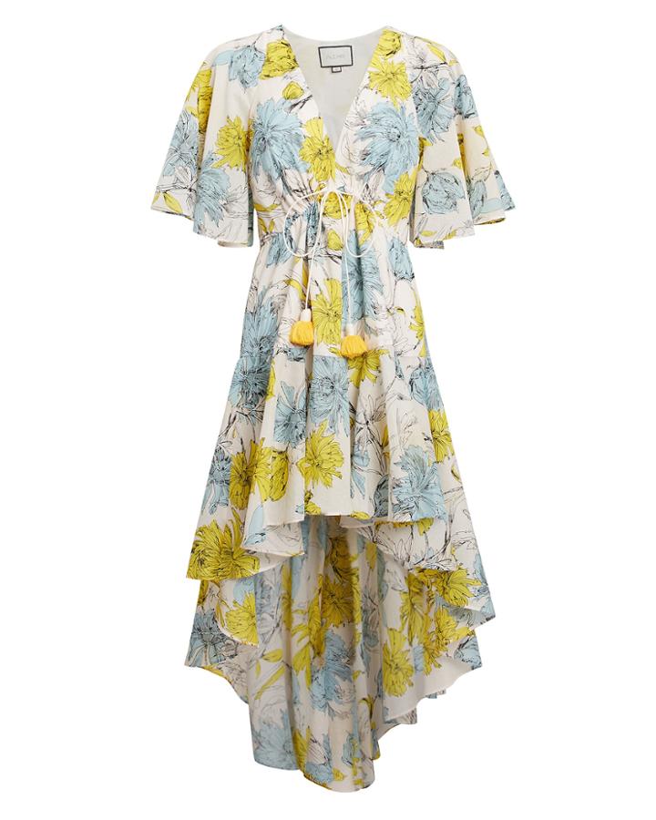 Alexis Idella High-low Dress White/yellow/blue L