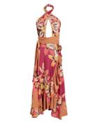 Patbo Carmen Floral Jersey Midi Dress Deep Pink/floral M