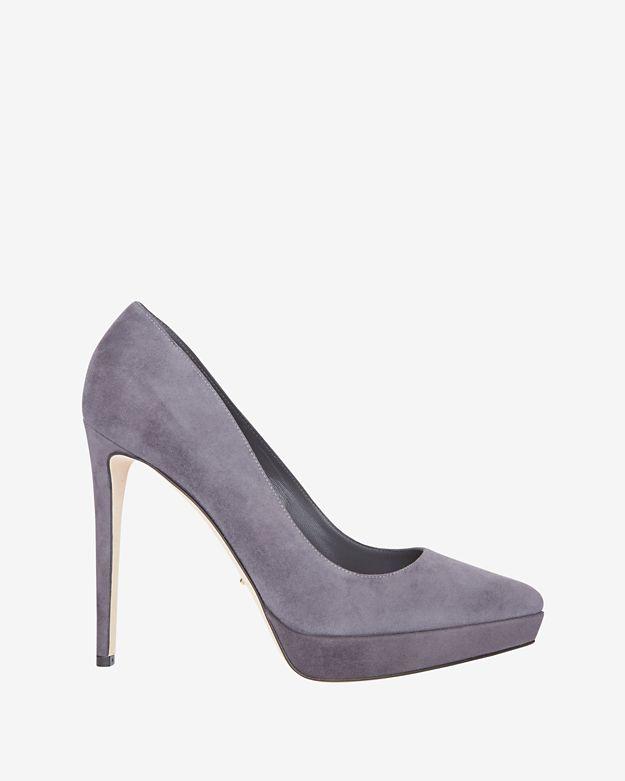 Sergio Rossi Alison Platform Suede Pump: Grey