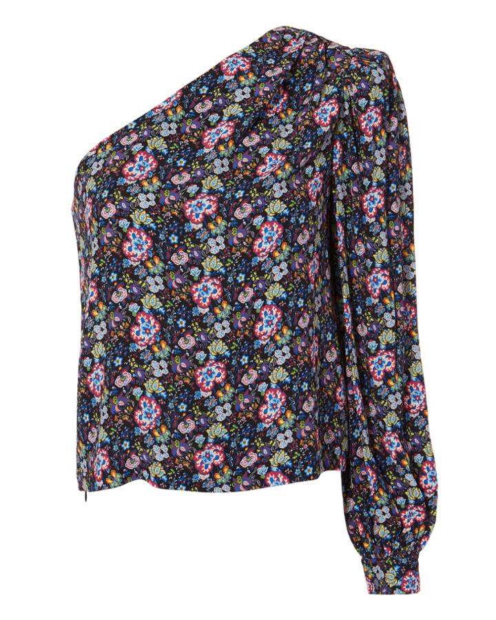 Frame Floral One Shoulder Top Multi P