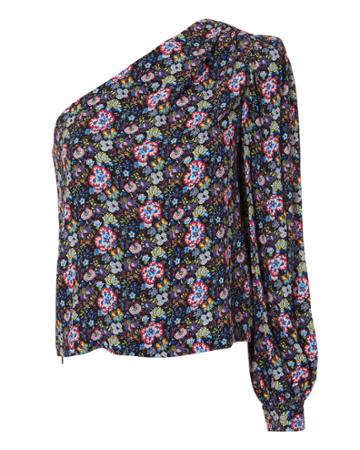 Frame Floral One Shoulder Top Multi P