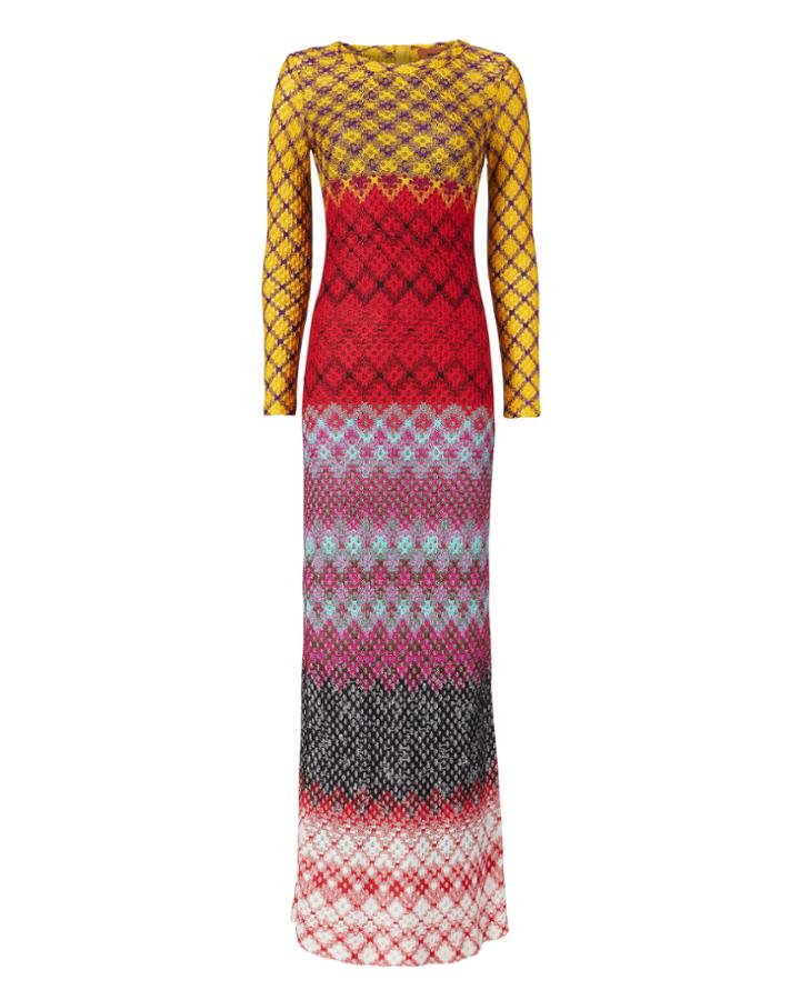 Missoni Multicolor Zig Zag Lurex Dress Multi 44