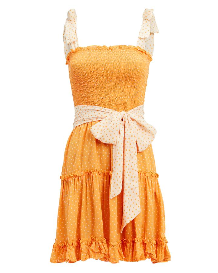 Coolchange Raegan Mini Dress Marigold/white Polka Dot S