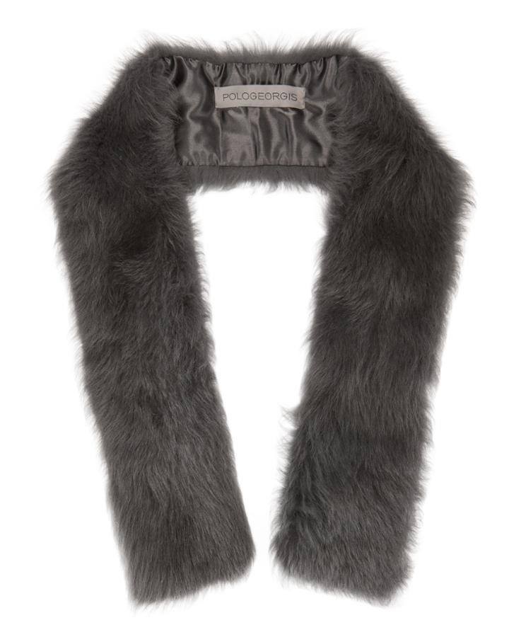 Pologeorgis Toscana Shearling Lamb Pull Through Scarf