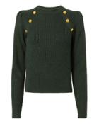 Veronica Beard Button Puff Sleeve Sweater