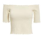 5th & Mode Fifth & Mode Eva Smocked Top Ivory L