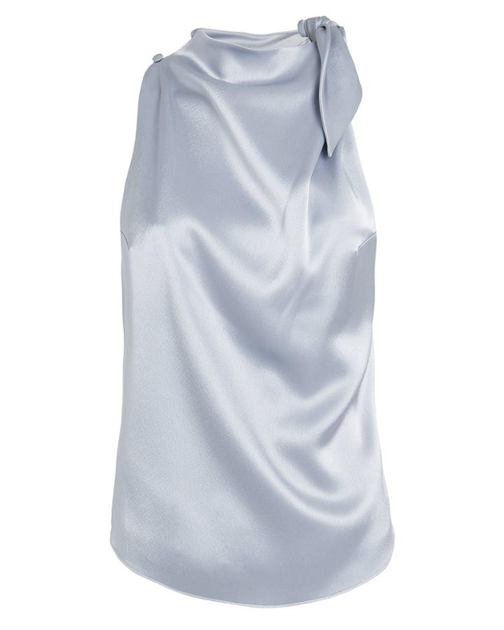 Nanushka Avalon Satin Top Periwinkle L