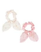 Love Shack Fancy Loveshackfancy Penny Whisper Hair Scrunchies White Floral/pink Floral 1size