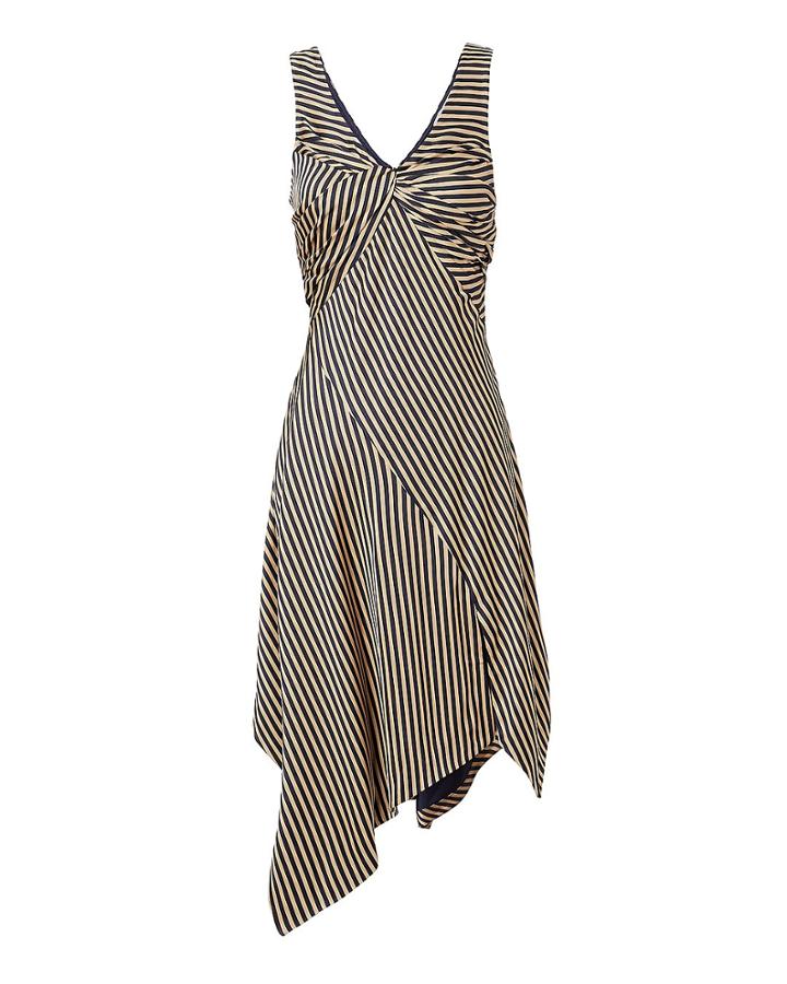 Jonathan Simkhai Striped Dress Navy Zero