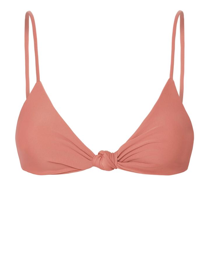 Mikoh Swim Mikoh Kaloko Lychee Knot Front Triangle Bikini Top Pink P