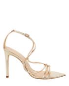 Schutz Evellyn Strappy Gold Leather Sandals Gold 7.5