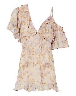 Zimmermann Frilled Cold Shoulder Floral Top