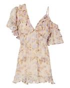 Zimmermann Frilled Cold Shoulder Floral Top