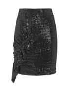 Iro Lilie Sequin-embellished Mini Skirt Black 34