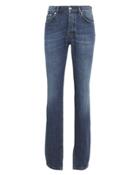 Ganni Washed Blue Straight Leg Jeans Medium Blue Denim 28