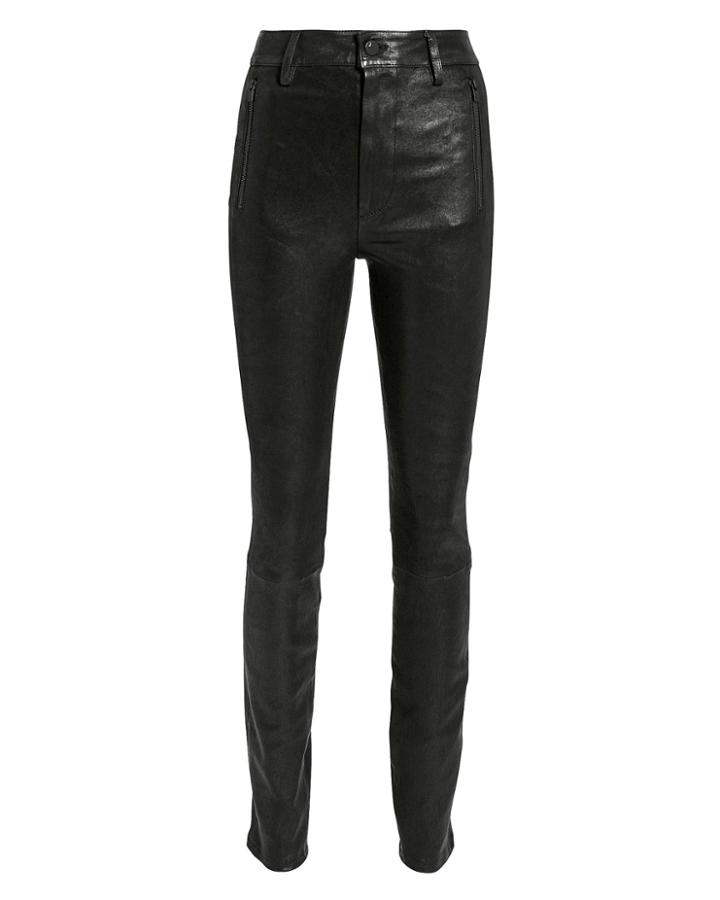 J Brand Lora Leather Pants Black 24
