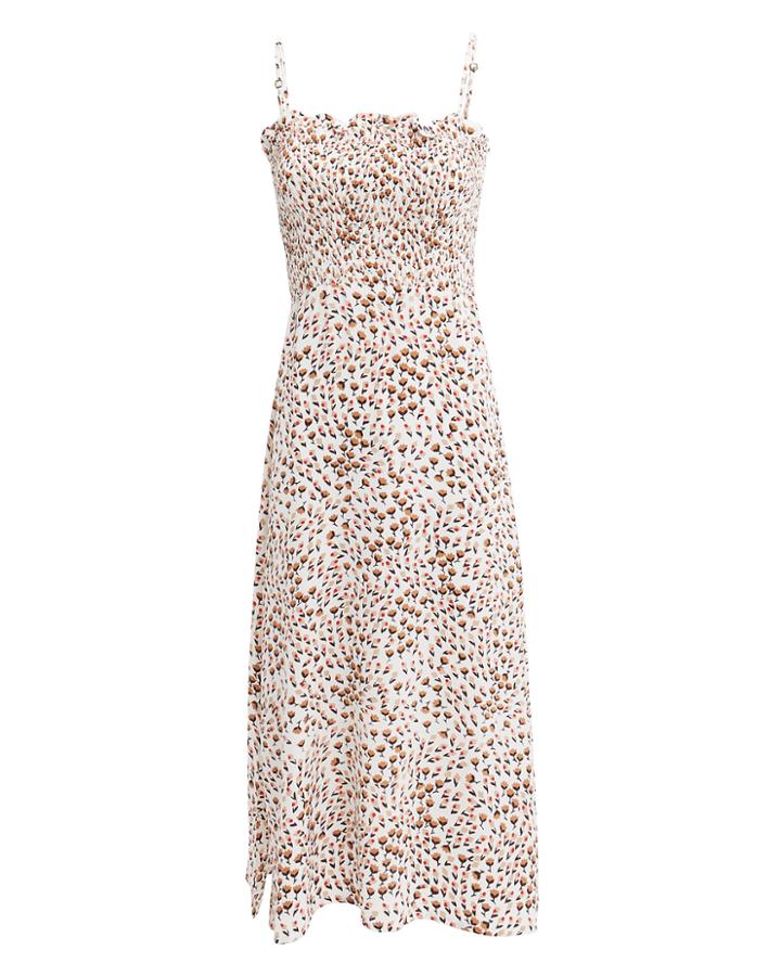 Faithfull The Brand Solange Midi Dress White/brown Floral P